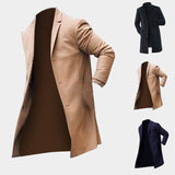 Fashion Winter Men's Trench Long Jackets Coats Overcoat Classic Jackets Solid Slim Fit Outwear