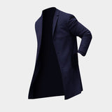 Fashion Winter Men's Trench Long Jackets Coats Overcoat Classic Jackets Solid Slim Fit Outwear