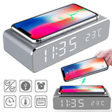 LED Electric Alarm Clock with Wireless Phone Charger &amp; Thermometer