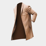 Fashion Winter Men's Trench Long Jackets Coats Overcoat Classic Jackets Solid Slim Fit Outwear