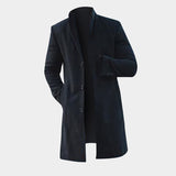 Fashion Winter Men's Trench Long Jackets Coats Overcoat Classic Jackets Solid Slim Fit Outwear